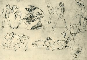 Studi di figure, inizio XVII secolo, 1943 da Adriaen Brouwer