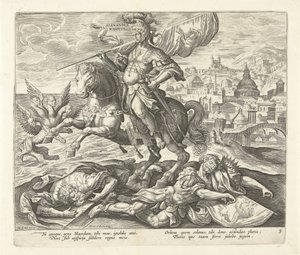 Alessandro Magno come terzo re dalla visione di Daniele, Ascesa di quattro regni mondiali e quattro sovrani dalla visione di Daniele (titolo della serie) da Adriaen Collaert