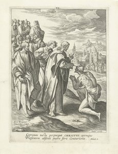 Guarigione di un lebbroso da Adriaen Collaert