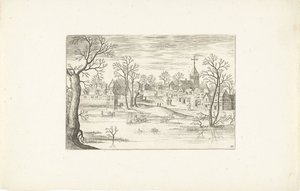 Paesaggio con uno stagno da Adriaen Collaert