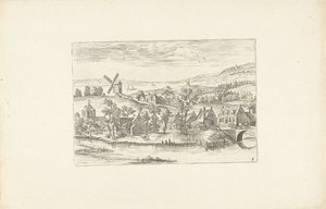 Paesaggio con un fiume e un mulino a vento