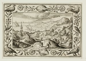Caccia al coniglio, da Paesaggi con scene del Vecchio e Nuovo Testamento e Scene di caccia da Adriaen Collaert