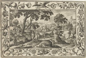 Fuga in Egitto (serie Paesaggi con scene bibliche, mitologiche e di caccia)