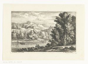 Paesaggio con un fiume e un castello da Adriaen Frans Boudewyns