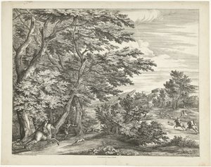 Paesaggio con caccia al cervo da Adriaen Frans Boudewyns