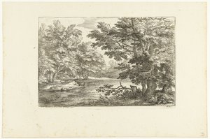Paesaggio con laghetto da Adriaen Frans Boudewyns