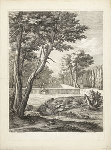 Paesaggio con due uomini presso una fontana da Adriaen Frans Boudewyns