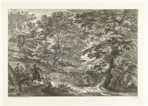 Paesaggio con caccia alla volpe da Adriaen Frans Boudewyns