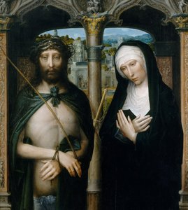 Cristo incoronato di spine Ecce Homo, e la Vergine in lutto, ca. 1530-40 da Adriaen Isenbrandt