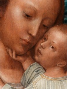 (dettaglio) della Madonna con San Giovanni Battista e San Girolamo da Adriaen Isenbrandt or Isenbrant