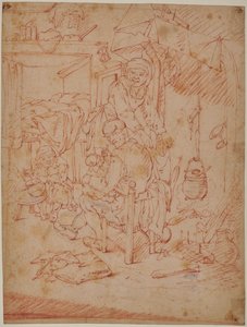 Interno olandese da Adriaen Jansz. van (attr. to) Ostade