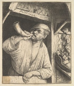 Fornaio che soffia nel corno, 1610-85 da Adriaen Jansz. van Ostade