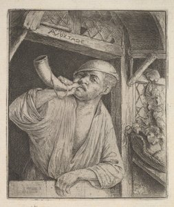 Fornaio che soffia nel corno da Adriaen Jansz. van Ostade