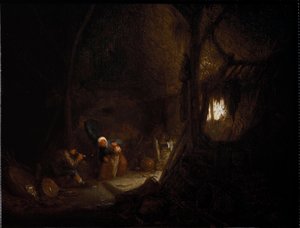 Famiglia di contadini in un fienile da Adriaen Jansz. van Ostade