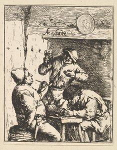 Cantante in piedi tra due fumatori, 1610-85 da Adriaen Jansz. van Ostade