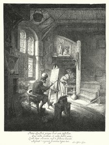 Il pittore (incisione) da Adriaen Jansz. van Ostade