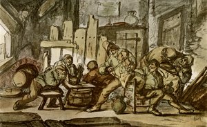 Il musicista contadino in una taverna del villaggio da Adriaen Jansz. van Ostade