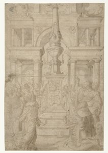 Salomone adora un idolo da Adriaen Pietersz Crabeth