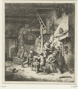 Famiglia di contadini in interno da Adriaen van Ostade