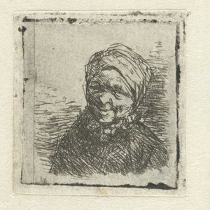 Busto di una contadina sorridente