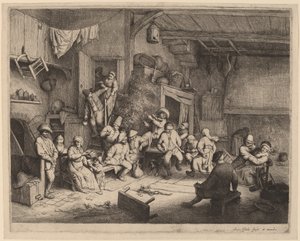 Danza in una taverna da Adriaen van Ostade