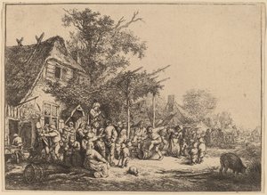 Danza sotto il pergolato da Adriaen van Ostade