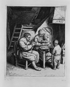 La preghiera prima del pasto da Adriaen van Ostade