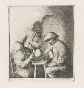 Tre uomini con una brocca vuota da Adriaen van Ostade