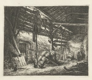 Interno di un fienile De schuur
