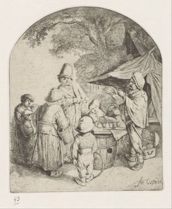 Ciarlatano vende le sue merci da Adriaen van Ostade