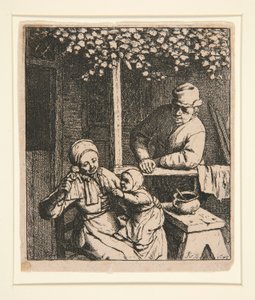 La poupée désirée [Donna che prende in giro il bambino con una bambola] da Adriaen van Ostade