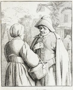 Uomo e donna in conversazione da Adriaen van Ostade