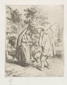 Uomo e donna in conversazione da Adriaen van Ostade