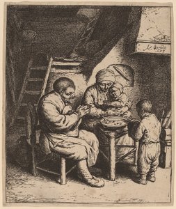 Famiglia di contadini che dice grazia da Adriaen van Ostade