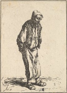 Contadino con le mani dietro la schiena, 1610-85 da Adriaen van Ostade
