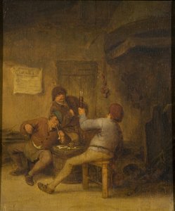 Contadini che bevono e fumano da Adriaen van Ostade