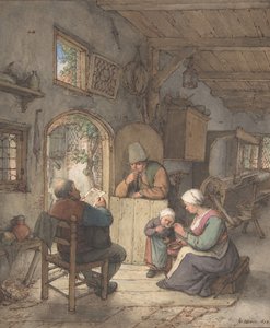 Lettura delle notizie al cottage dei tessitori, 1673