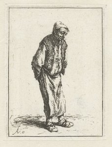 Contadino in piedi con le mani dietro la schiena da Adriaen van Ostade