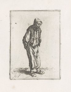 Uomo in piedi con le mani dietro la schiena da Adriaen van Ostade