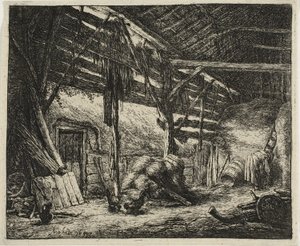 Il fienile da Adriaen van Ostade
