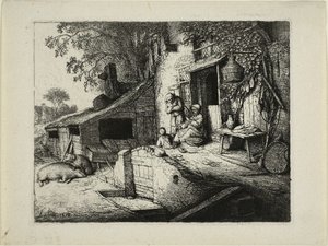 La donna che gira da Adriaen van Ostade