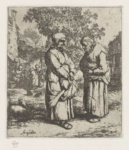 Due donne anziane in conversazione da Adriaen van Ostade
