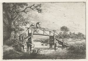 Due pescatori su un ponte da Adriaen van Ostade