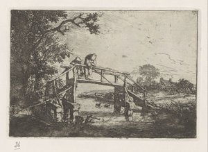 Due pescatori su un ponte da Adriaen van Ostade