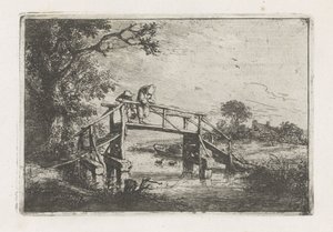 Due pescatori su un ponte da Adriaen van Ostade