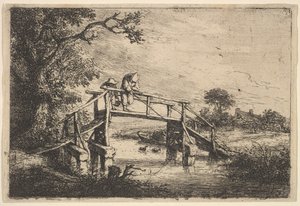 Due Pescatori su un Ponte, 1647 da Adriaen van Ostade