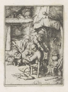 Padre che nutre un bambino da Adriaen van Ostade