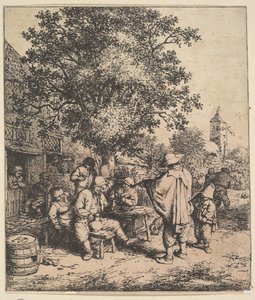 Violinista e piccolo organista da Adriaen van Ostade