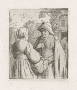 Donna e uomo in conversazione da Adriaen van Ostade