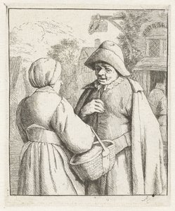 Donna e uomo in conversazione da Adriaen van Ostade